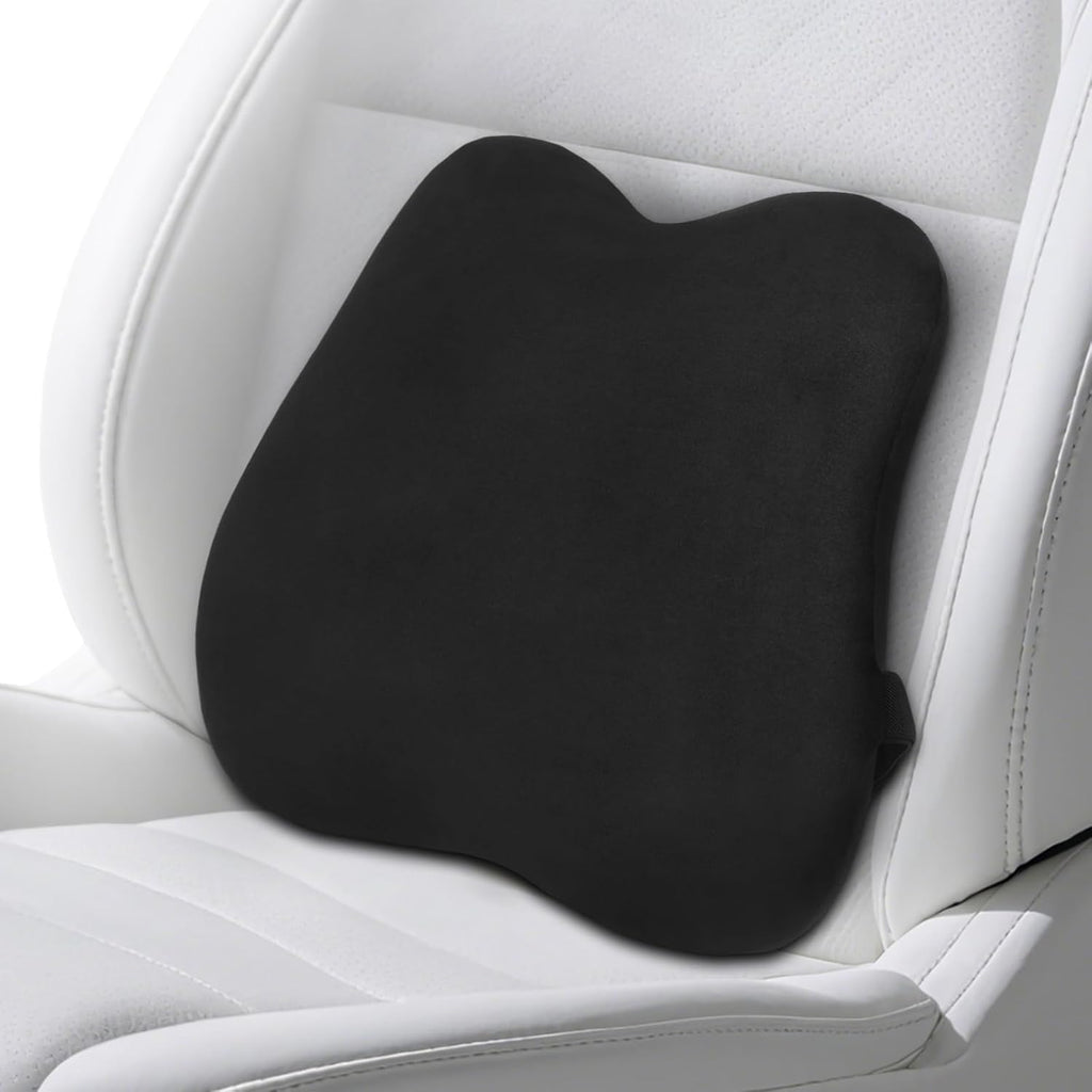 Quirlig Lumbar Car Cushion, Lumbar Cushion Office Chair in Memory Foam, Ergonomic Back Cushion, Lumbar Support for Car, Office, Black