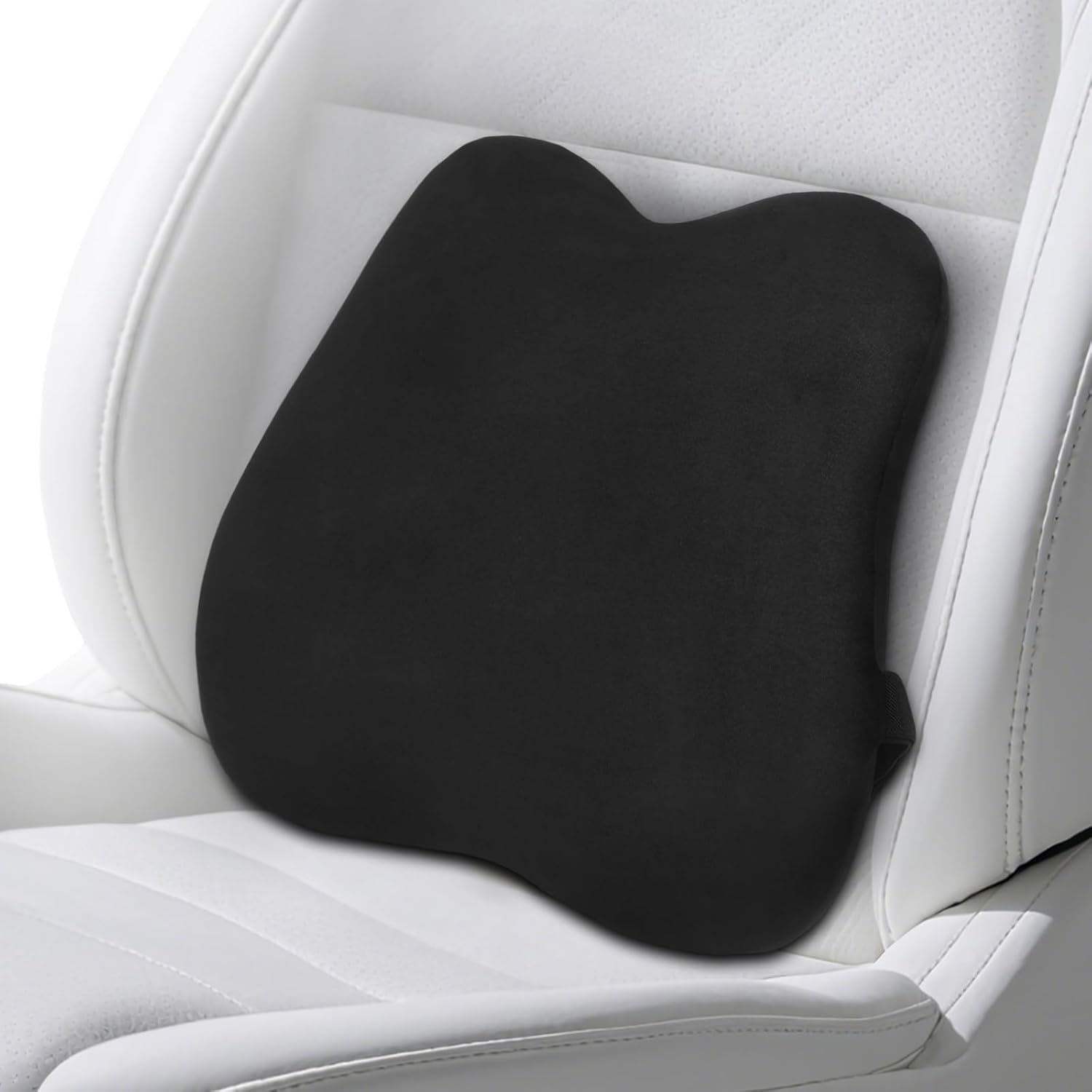 Quirlig Lumbar Car Cushion, Lumbar Cushion Office Chair in Memory Foam, Ergonomic Back Cushion, Lumbar Support for Car, Office, Black