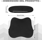 Quirlig Lumbar Car Cushion, Lumbar Cushion Office Chair in Memory Foam, Ergonomic Back Cushion, Lumbar Support for Car, Office, Black
