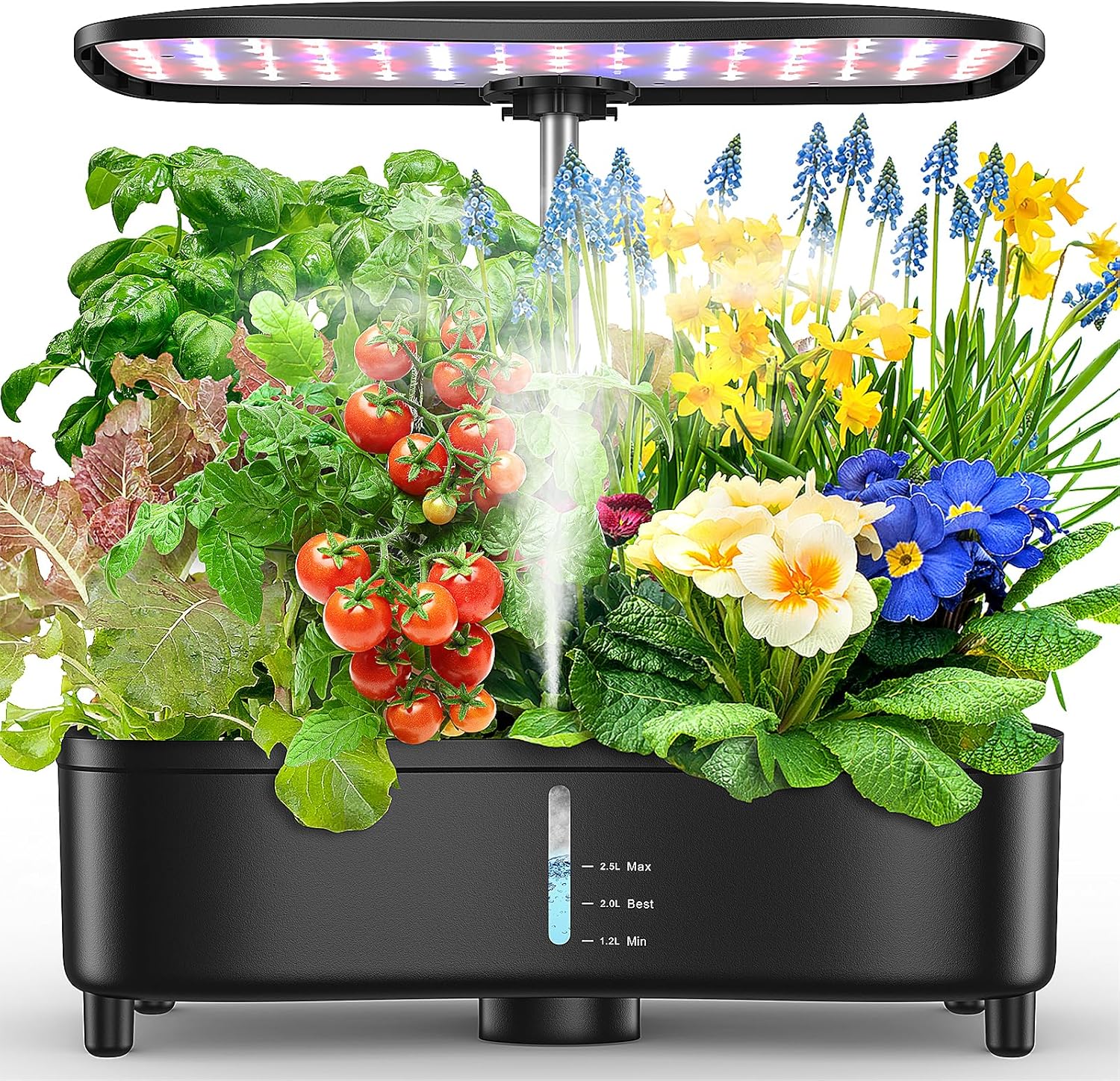 15 Pods, Hydroponics System for Growing System, Aeroponic Technology for 3x Faster Growth, Integrated Full Spectrum LED Light, Smart Indoor Garden for Herbs, Lettuce