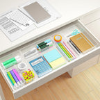 Quirlig Caddy 31-Piece Drawer Organiser Set, Transparent, Simple and Functional, Dressing Table Organiser, Drawer Organiser System for Desk, Office, Kitchen, Makeup
